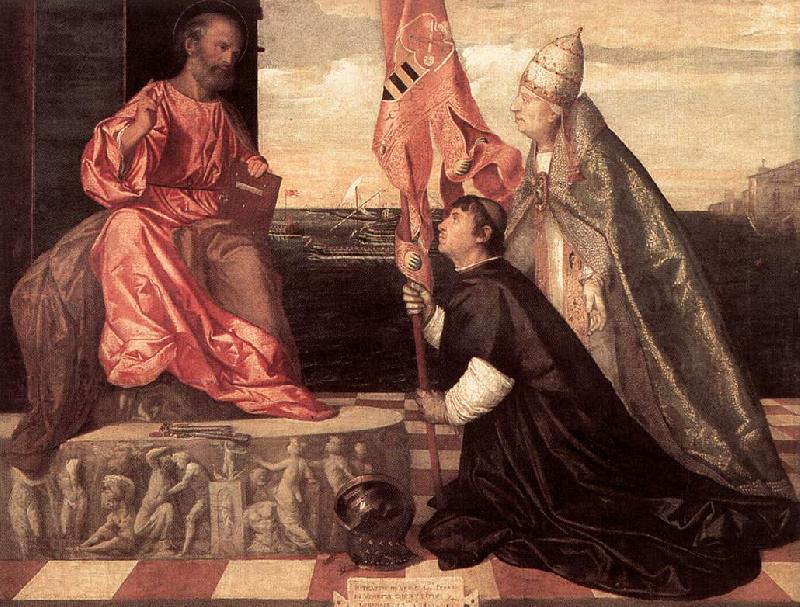 TIZIANO Vecellio Pope Alexander IV Presenting Jacopo Pesaro to St Peter nwt Spain oil painting art